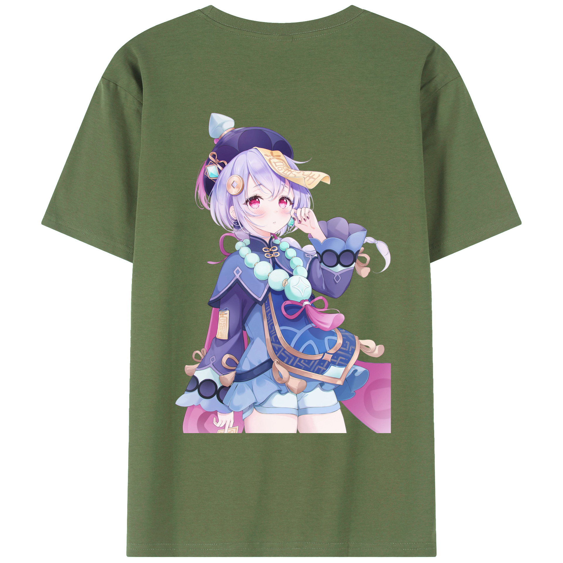 げんし神 七七 なな  genshin Nana 綿100％ メンズ半袖Tシャツ（バックプリント） 通気性